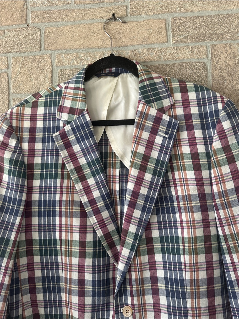 NWOT! Brooks Brothers Blue/Red  Madras Plaid Cotton Sport Coat Men’s 41L Blazer - Picture 2 of 8